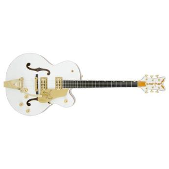 Gretsch G6136T Players Edition Falcon Electric Guitar with String-Thru Bigsby, 22 Frets, "U" Neck, Ebony Fingerboard, FilterTron Pickups, White