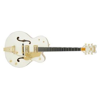 Gretsch G6136T Vintage Select Edition 59 Falcon Hollow Body Electric Guitar with Bigsby, 22 Frets, "U" Neck, Ebony Fingerboard, TV Jones Classic Pickup, White Lacquer
