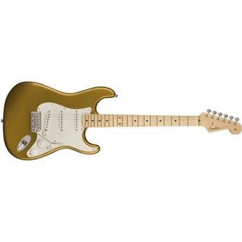 fender Fender American Original 50s Stratocaster 6-String Electric Guitar, 21 Frets, Soft "V" Neck, Maple Fingerboard, Gloss Nitrocellulose Lacquer, Aztec Gold