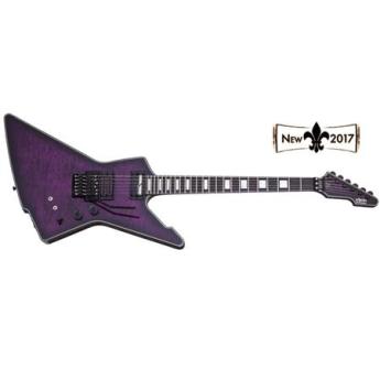 schecter Schecter E-1 Floyd Rose Sustainiac Special Edition Vintage 6-String Electric Guitar, 24 Frets, Thin C Shape Neck, Ebony Fretboard, Transparent Purple Burst