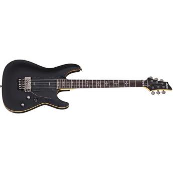 schecter Schecter Demon-6 6-String Floyd Rose Electric Guitar, 24 Frets, Thin "C" Shape Neck, Wenge Fretboard, Aged Black Satin