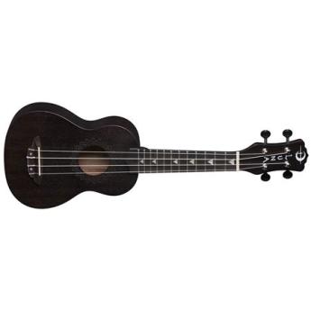 Luna Uke Vintage Mahogany Soprano Acoustic Ukulele, 12 Frets, C Shape Neck, Rosewood Fingerboard, Black Satin