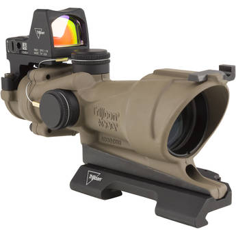 Trijicon 4x32 ACOG Center Illuminated Riflescope (Amber Crosshair 5.56 Reticle, Quick Release Mount, Cerakote