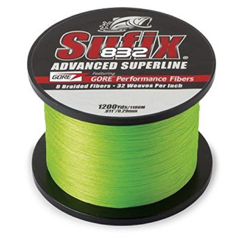 Sufix 832 Braid 50Lb Test 1200 Yards Fishing Line Neon Lime, 660-350L
