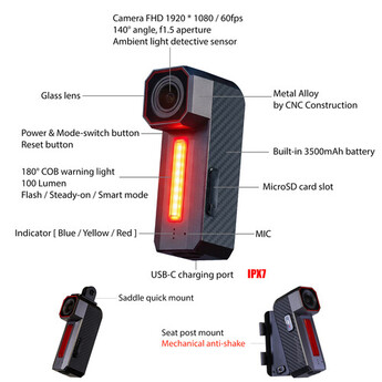 RIPOON Q100 Pro Rear Light Bicycle Dash Cam — thumbnail 8