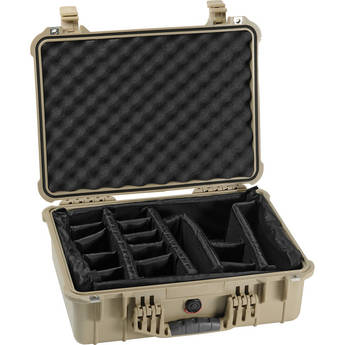 Pelican 1524 Waterproof 1520 Case with Padded Dividers (Desert Tan)