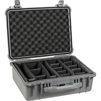 Pelican 1554 Waterproof 1550 Case with Dividers (Silver)