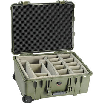 Pelican 1564 Waterproof 1560 Case with Dividers (Olive Drab Green)