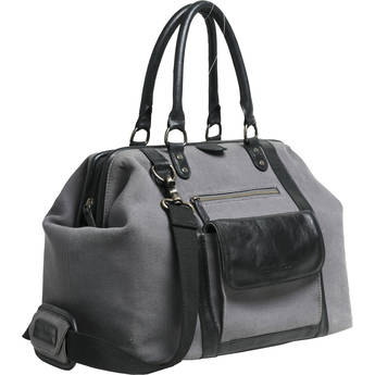 Kelly Moore Bag Jude 2.0 Gray Canvas Bag with Black Leather Accents