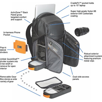 Lowepro FreeLine Backpack 350 AW (Heather Gray) — thumbnail 44