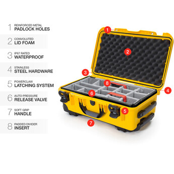 Nanuk Protective 935 Case with Padded Dividers (Yellow) — thumbnail 6