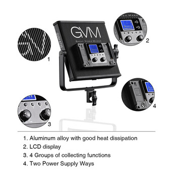 Gvm-672S-B 40w 14.8v/110-220 3200-5600K BC LED Panel — thumbnail 9