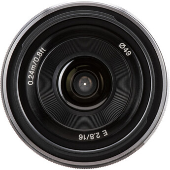 Sony E-Mount SEL16F28 16mm f/2.8 Wide-Angle E-Mount Lens (Silver) — thumbnail 6