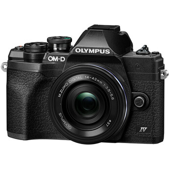 OM SYSTEM OM-D E-M10 Mark IV Mirrorless Digital Camera with 14-42mm Lens (Black)