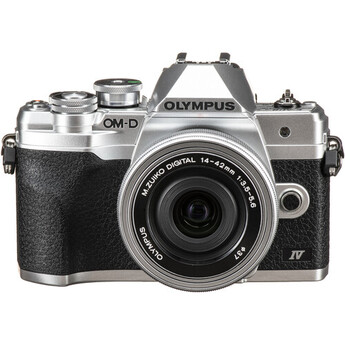 OM SYSTEM OM-D E-M10 Mark IV Mirrorless Digital Camera with 14-42mm Lens (Silver)