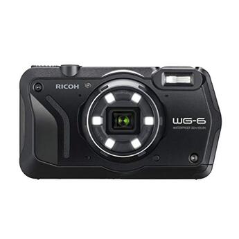 Ricoh WG-6 Webcam Black Waterproof Camera 20MP Higher Resolution Images 3-inch LCD Waterproof 20m Shockproof 2.1m Underwater Mode 6-LED Ring Light for Macro Photography