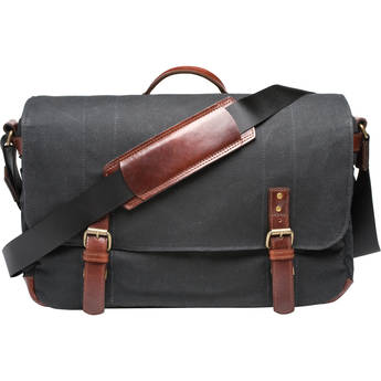 ONA Union Street Messenger Bag (Black, Waxed Canvas & Leather)