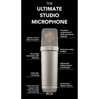 Rode NT1 5th Generation Large-Diaphragm Cardioid Condenser XLR/USB Microphone (Black) — thumbnail 12