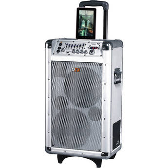 QFX PBX-3081BT Portable Bluetooth PA Speaker (Silver)