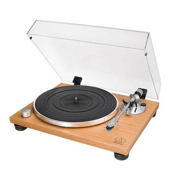 Audio Technica Fully Manual Belt-Drive Turntable- Wood — thumbnail 2