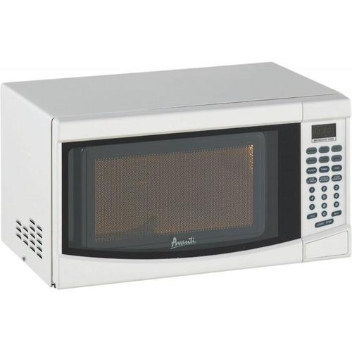 Avanti MT7V0W 18 Inch Countertop Microwave Oven with 0.7 cu. ft. Capacity,  700 Watts, Electronic Control Panel, 10 Microwave Power Levels, and Child  Safety Lock: White