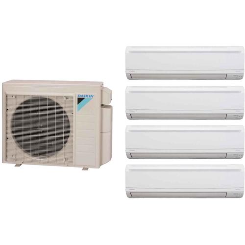 Daikin Quad Zone Mini Split System with 36000 BTU Cooling Capacity, 36000  BTU Heating Capacity and 4x FTXS09LVJU Wall Mounted Indoor Units
