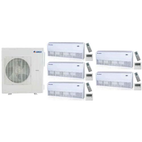 Gree 5-Zone Mini Split System with 42000 BTU Cooling Capacity, 42000 BTU  Heating Capacity and 5x Floor/Ceiling Indoor Unit