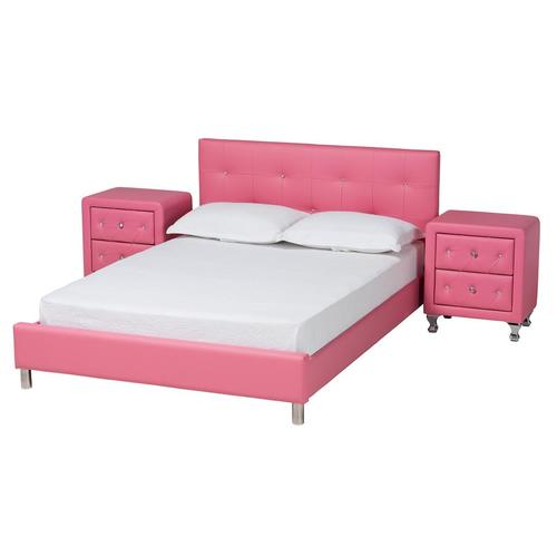 Baxton Studio Barbara 3 Piece Full Size Bedroom Set