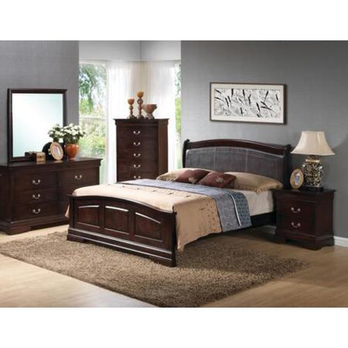 Glory Furniture G3125A 5-Piece Sleigh Bedroom Set in Cappuccino