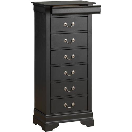  Glory Furniture Louis Phillipe 7 Drawer Lingerie Chest in Black  : Home & Kitchen