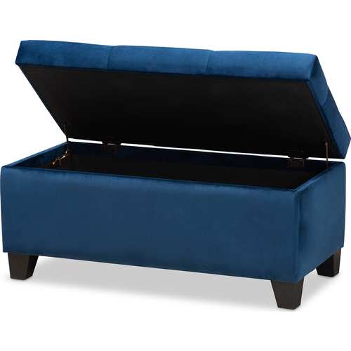 Baxton Studio Michaela Modern and Contemporary Navy Blue Velvet