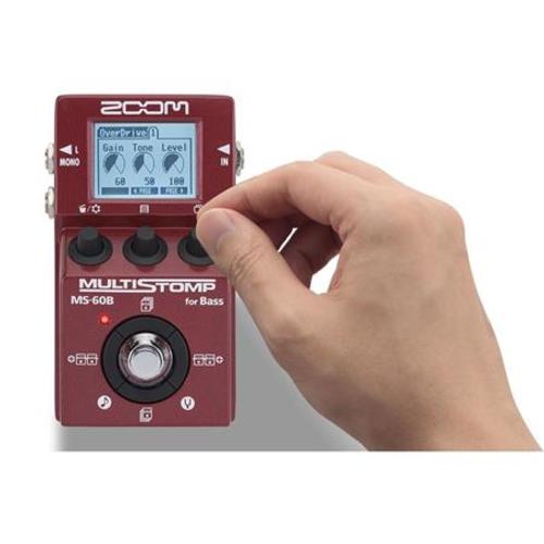 Zoom MS-60B Multistomp Bass Effects Pedal with Amp Modeling, Stompbox and  Studio Effe