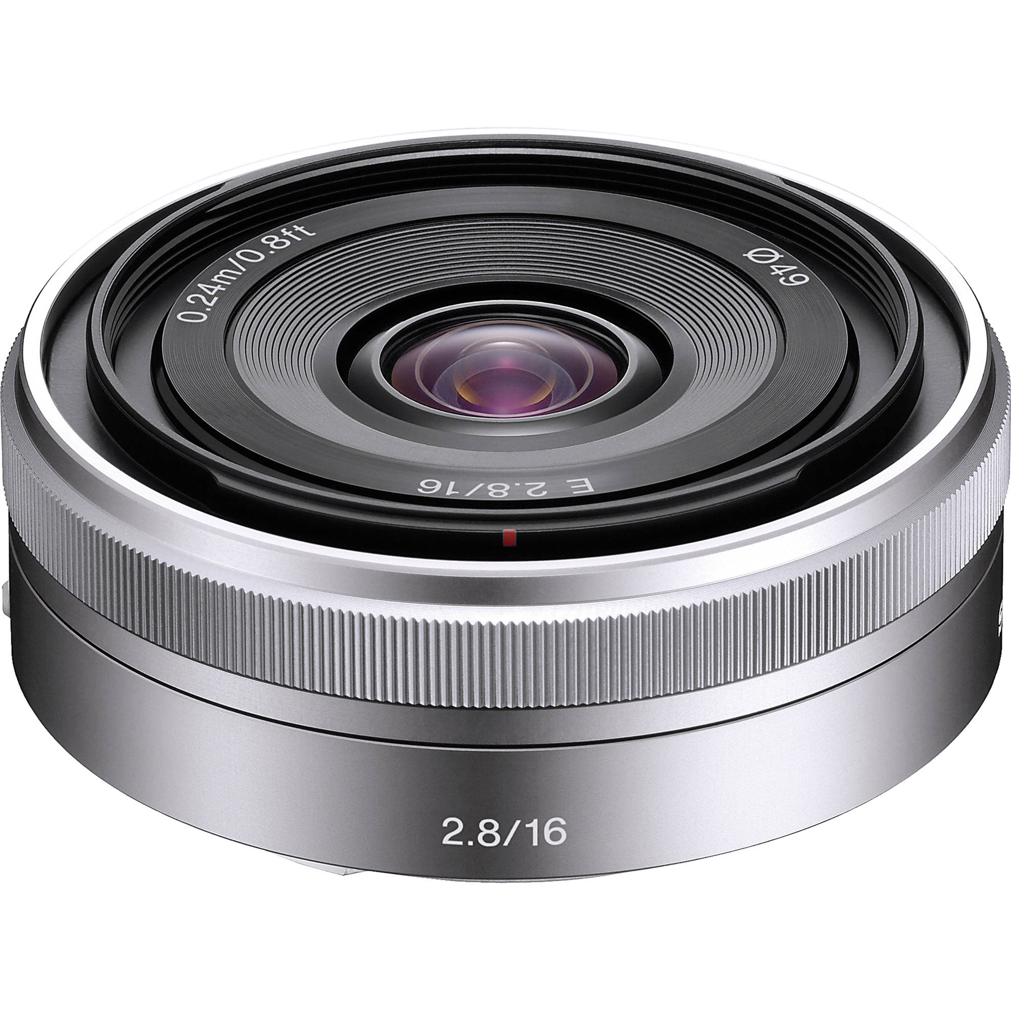 Sony E-Mount SEL16F28 16mm f/2.8 Wide-Angle E-Mount Lens (Silver)