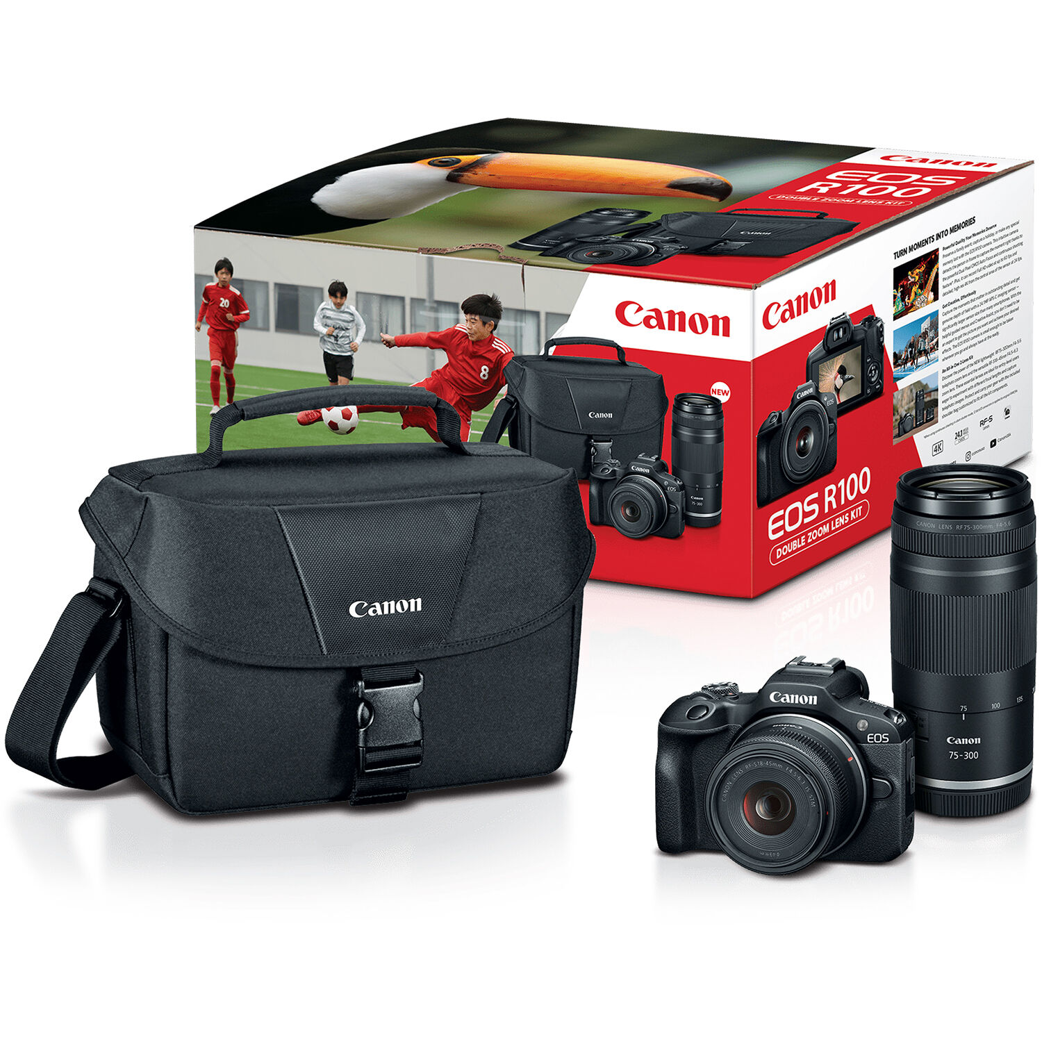 Canon EOS R100 Mirrorless Camera with 18-45mm and 6052C111 Greentoe