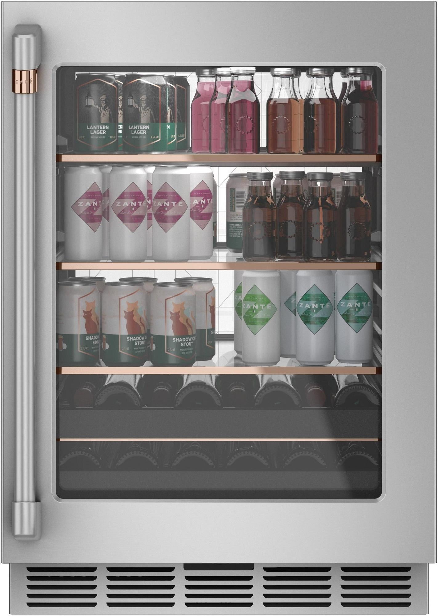 Cafe CCP06BP2PS1 Matte Collection Series 24 Inch Stainless Steel Freestanding or Built In Beverage Center