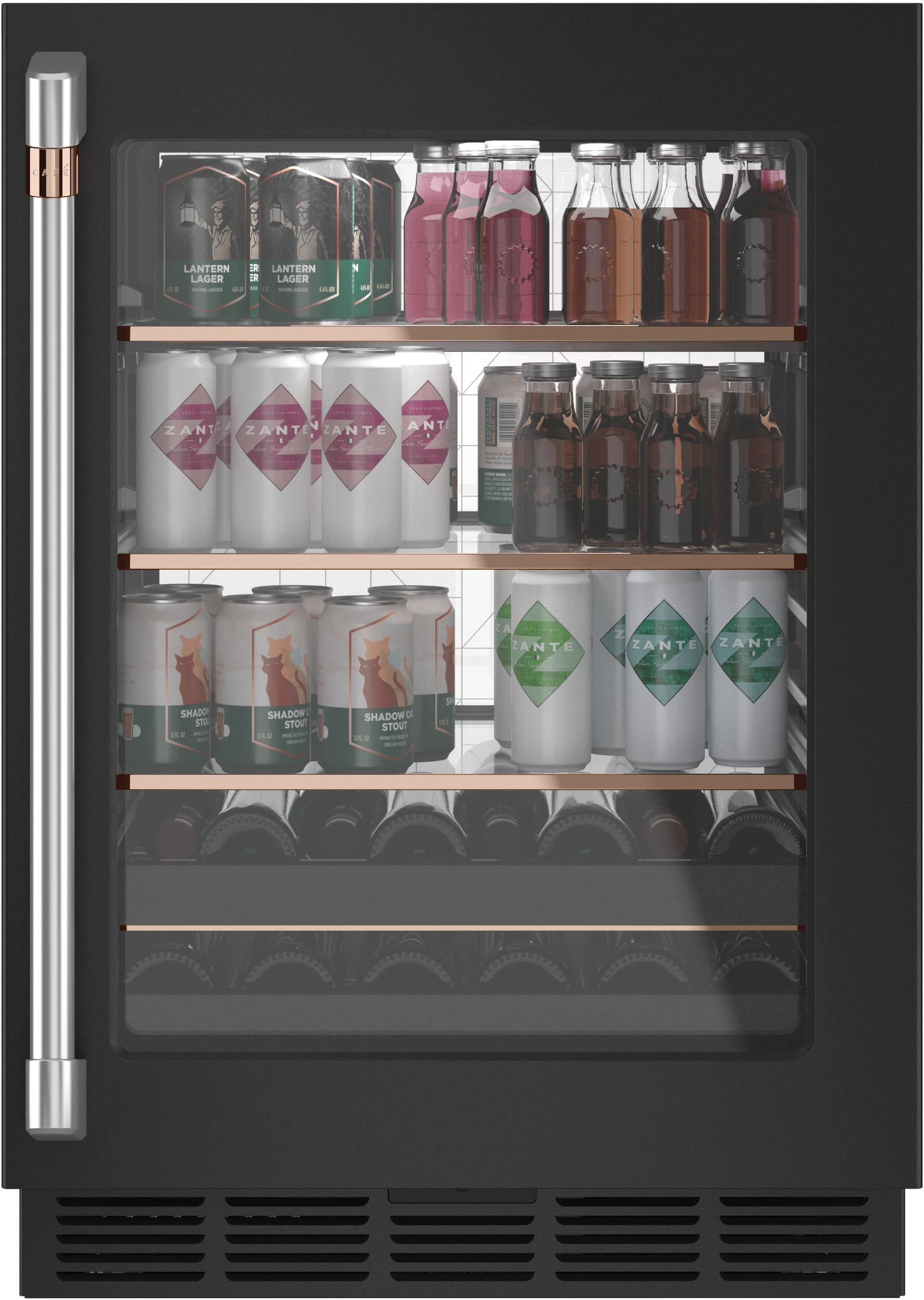 Cafe CCP06BP3PD1 Matte Collection Series 24 Inch Matte Black Freestanding or Built In Beverage Center