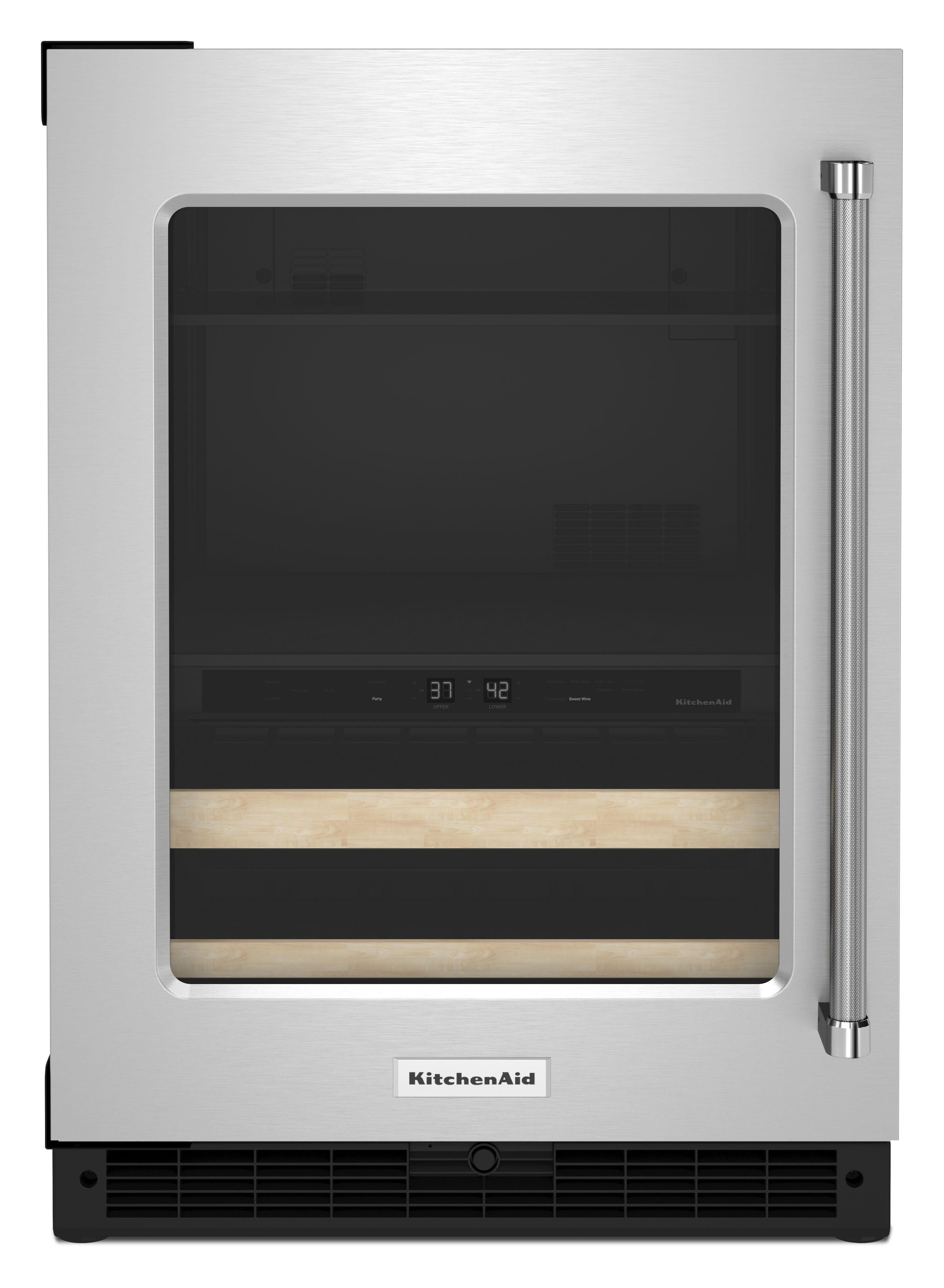Kitchen Aid KUBL214KSB 24 Inch Freestanding or Built-In Beverage Center