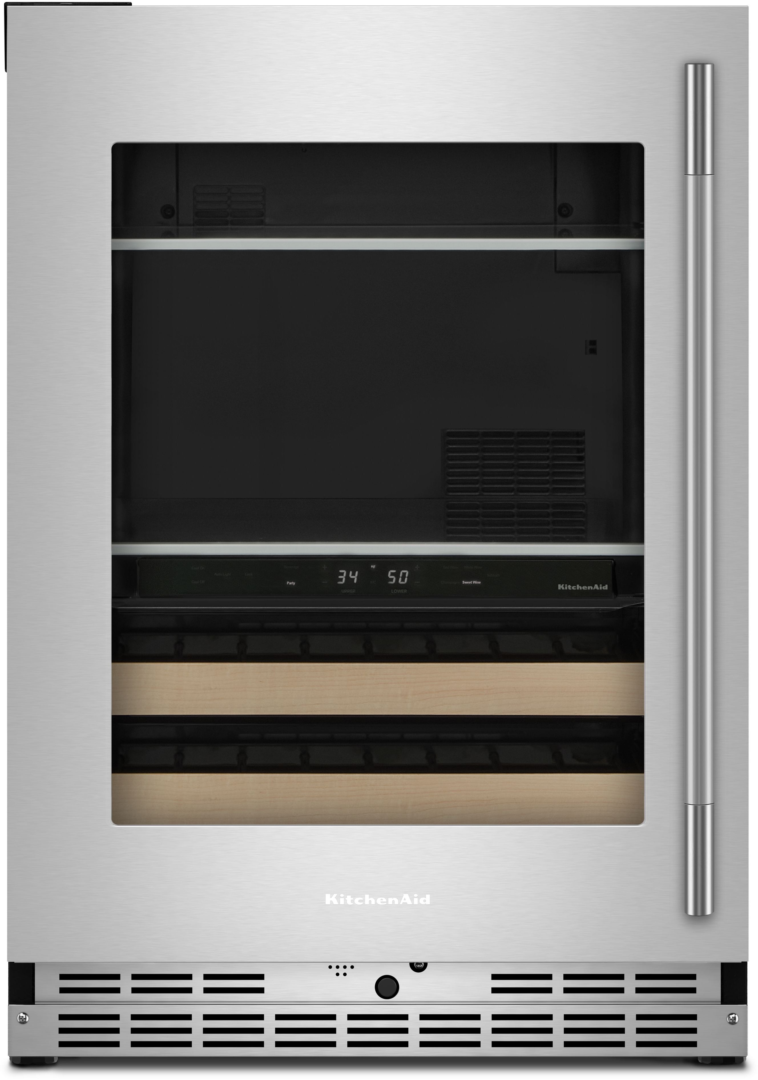 KitchenAid KUBL524SPS 24 Inch Beverage Center PrintShield Stainless Finish