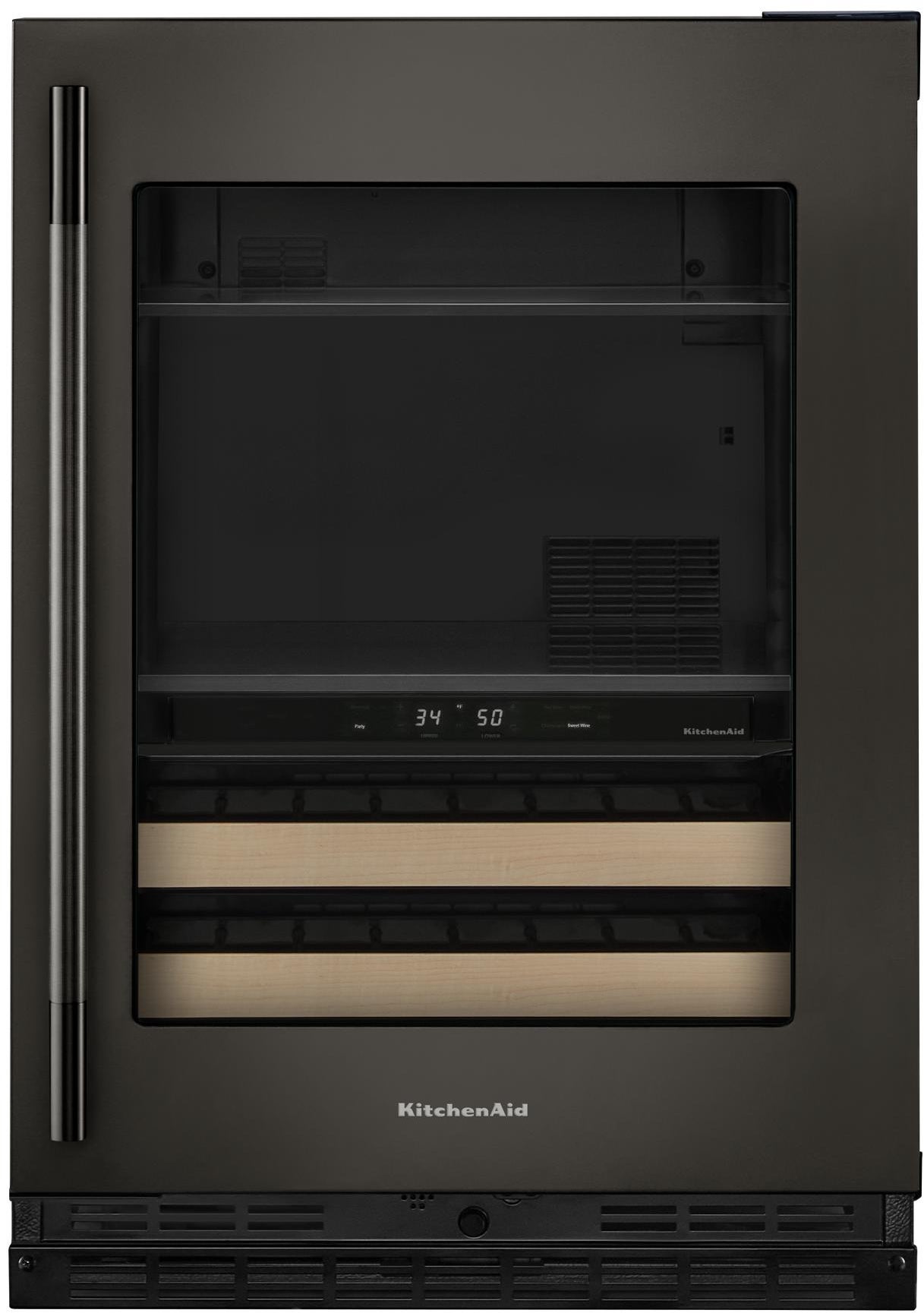 KitchenAid KUBR524SBE 24 Inch Built-In Undercounter Dual Zone Beverage Center Black Ore