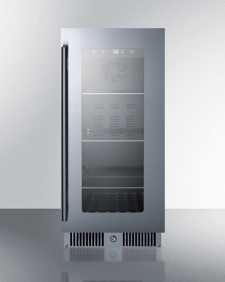 Summit CL156BV  Classic Series 15 Inch Stainless Steel Freestanding or Built-In Beverage Center