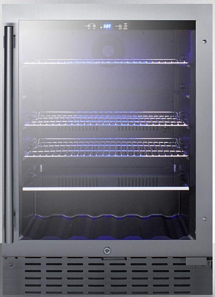 Summit SCR2466B 24 Inch Stainless Steel Freestanding or Built In Beverage Center