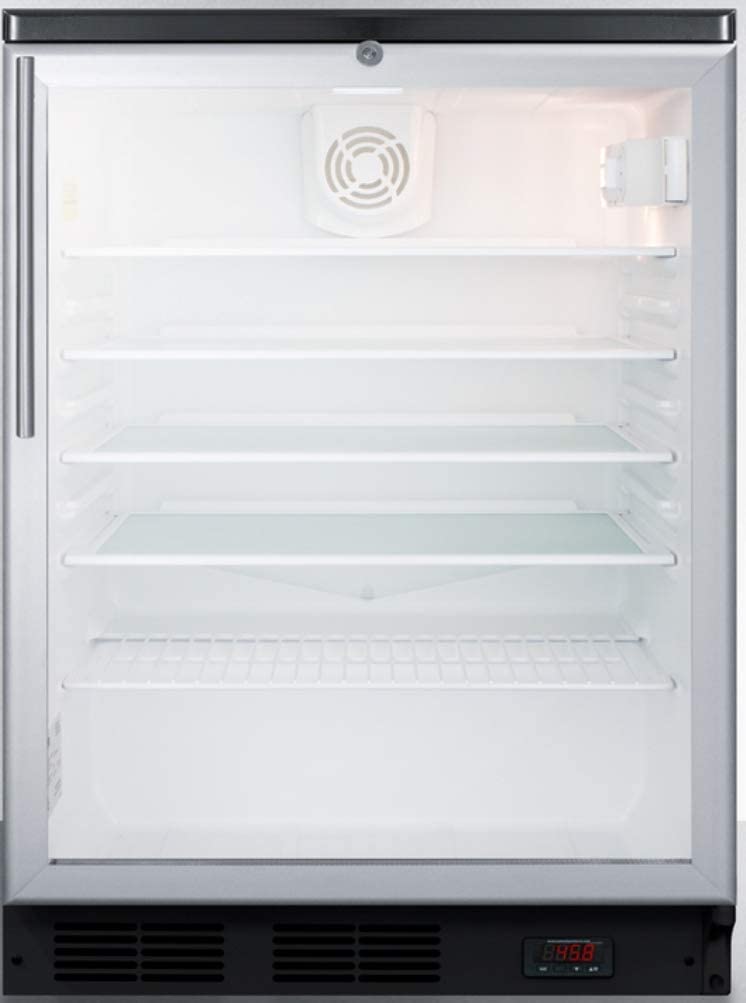 Summit SCR600BGLDTPUBHV Stainless Steel Freestanding or Built In Beverage Center