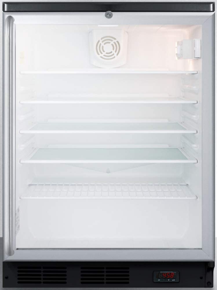 Summit SCR600BGLDTPUBSH Stainless Steel Freestanding or Built In Beverage Center