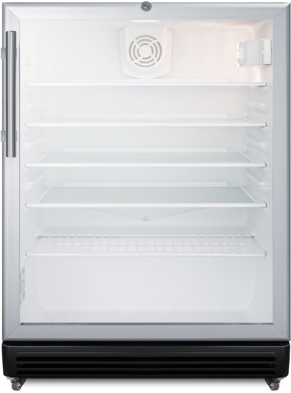 Summit SCR600BGLMBL  24 Inch Freestanding Beverage Center