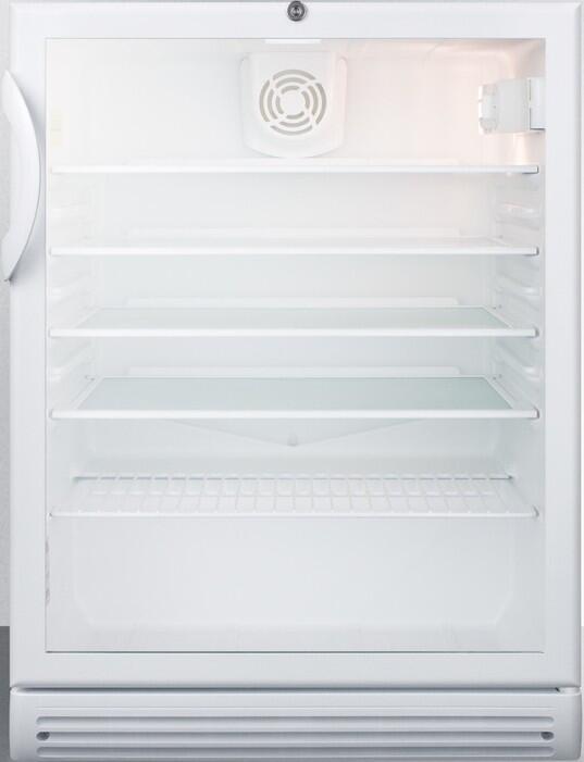 Summit SCR600GLBIADA 24 Inch White Freestanding or Built In Beverage Center