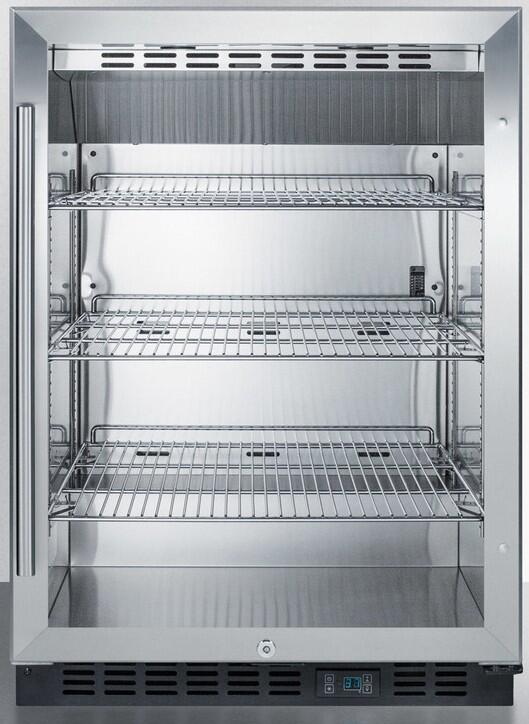 Summit SCR610BL 24 Inch Stainless Steel Freestanding or Built In Beverage Center