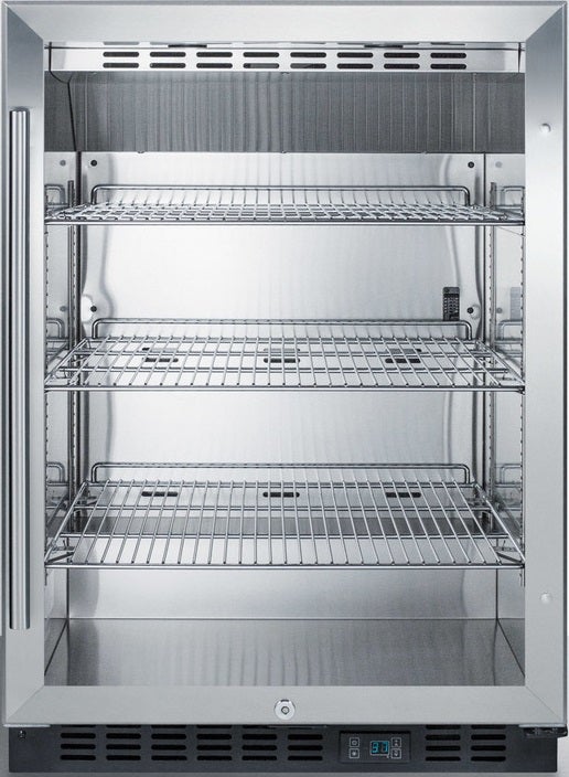 Summit SCR610BLCSS 24 Inch Stainless Steel Freestanding or Built In Beverage Center