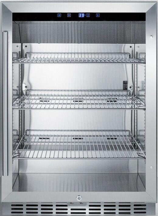 Summit SCR611GLOS 24 Inch Stainless Steel Freestanding or Built In Beverage Center
