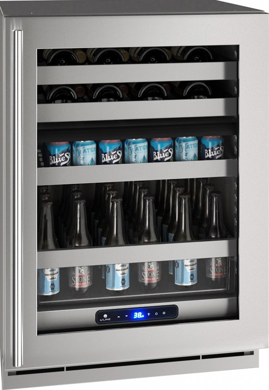U-Line UHBD524SG01A 5 Class Series 24 Inch Stainless Steel Freestanding or Built In Beverage Center