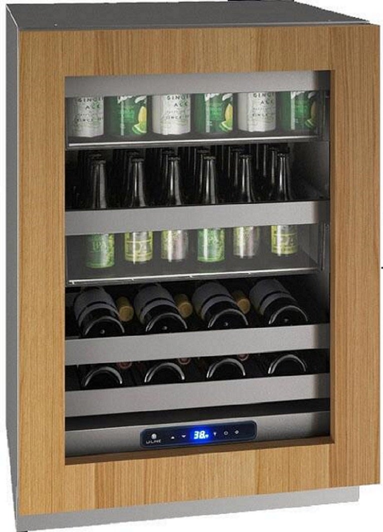 U-Line UHBV524IG01A 5 Class Series 24 Inch Panel Ready with Glass Freestanding or Built In Beverage Center